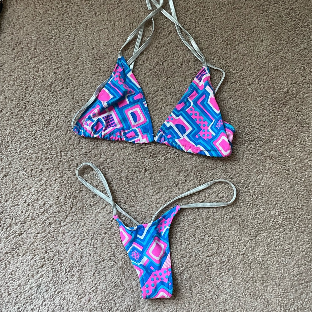 Exotic dancer sexy bikini thong set - S/M